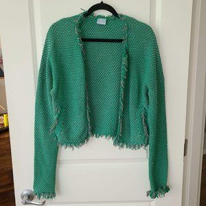 Green Crop Knit Cardigans